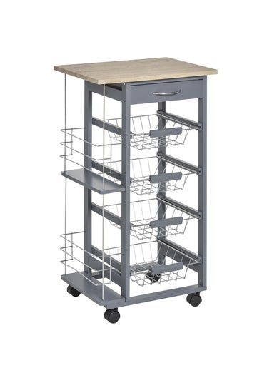 HOMCOM Grey Multi-Use Kitchen Island (47cm x 37cm x 83cm)