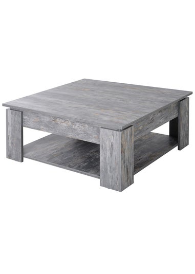 HOMCOM Grey 2 Tier Coffee Table (80cm x 80cm x 36cm)