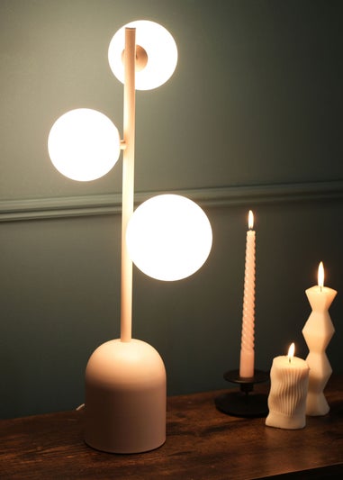 ValueLights Marlow Blush Pink Table Lamp (61cm x 25cm)