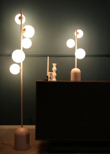 ValueLights Marlow Blush Pink Table Lamp (61cm x 25cm)
