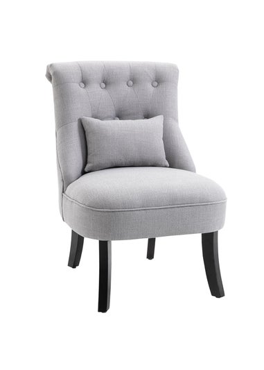 HOMCOM Grey Fabric Single Sofa Armchair (52.5cm x 69cm x 82cm)