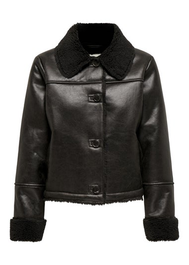 JDY Chocolate Brown Shearling Jacket