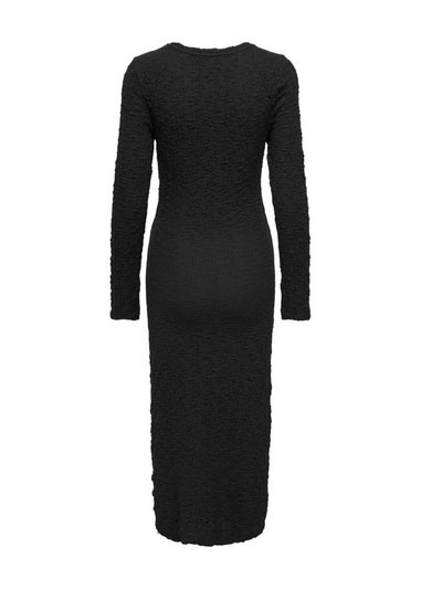 JDY Black Textured Midi Dress