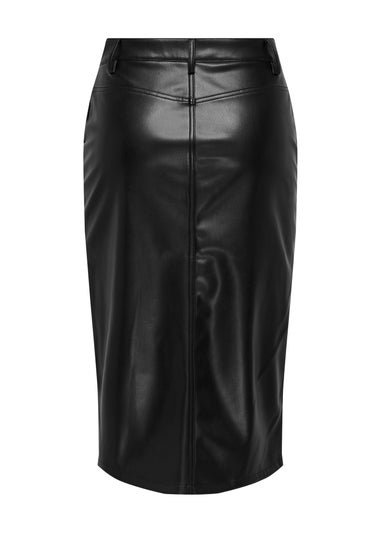 JDY Black Leather Skirt