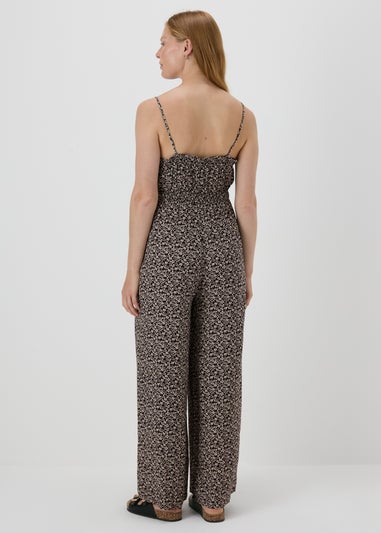 Monochrome Ditsy Floral Jumpsuit