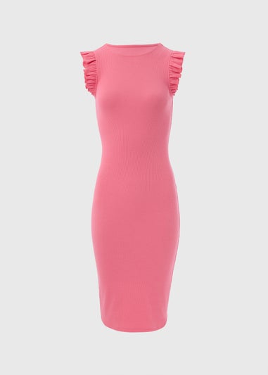 Pink Heavyweight Ribbed Midi Dress