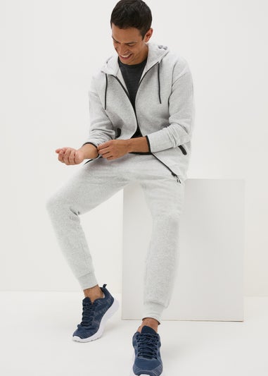 Souluxe Grey Tech Zip Up Hoodie