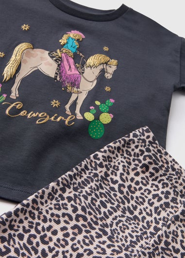 Girls Black Cowgirl Top & Flare Set (1-7yrs)