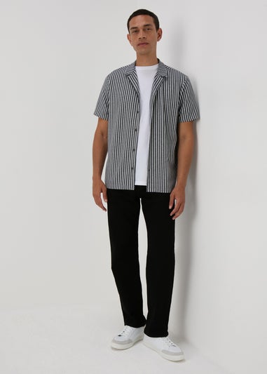 Black Stripe Textured Shirt