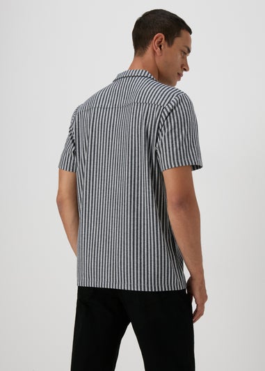 Black Stripe Textured Shirt