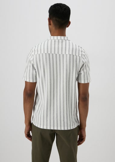 Ecru Stripe Textured Shirt