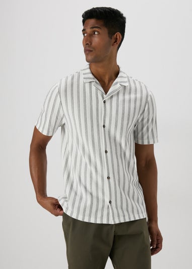 Ecru Stripe Textured Shirt