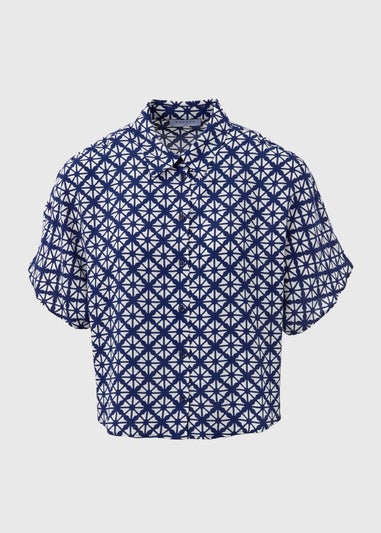 Navy Patterned shirt