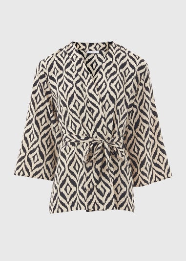 Monochrome Pattern Kimono