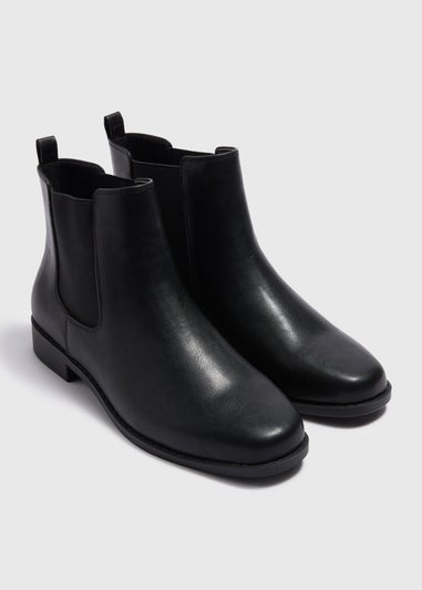 Black Wide Fit Chelsea Boots