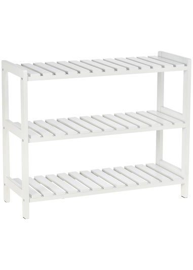 HOMCOM White 3-Tier Shoe Rack (70cm x 26cm x 57.5cm)