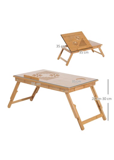 HOMCOM Natural Portable Laptop Desk (55cm x 35cm x 22cm)