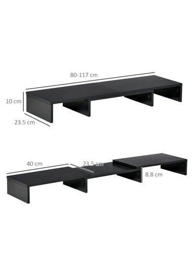 Vinsetto Black Monitor Stand Screen Riser (117cm x 23.5cm x 10cm)