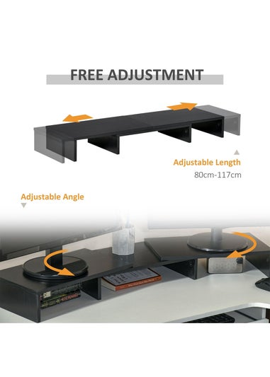 Vinsetto Black Monitor Stand Screen Riser (117cm x 23.5cm x 10cm)