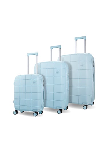 Rock Pastel Blue Pixel Suitcase