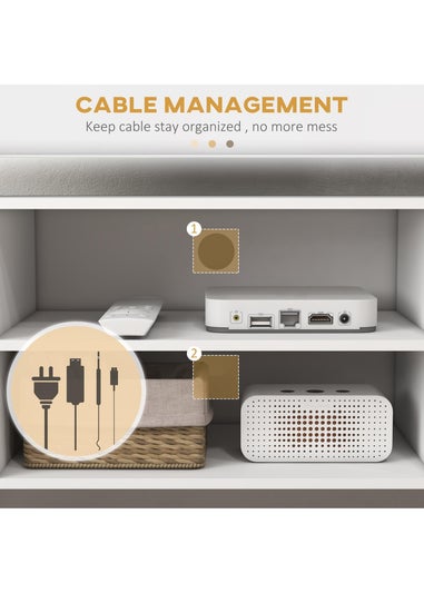 HOMCOM White TV Unit Cabinet (120cm x 34cm x 50cm)