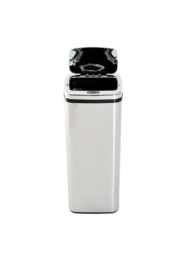 HOMCOM Silver Sensor Dustbin (33cm x 25cm x 84cm 50L)