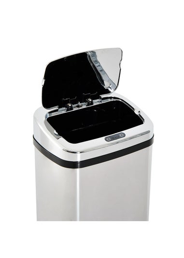 HOMCOM Silver Sensor Dustbin (33cm x 25cm x 84cm 50L)