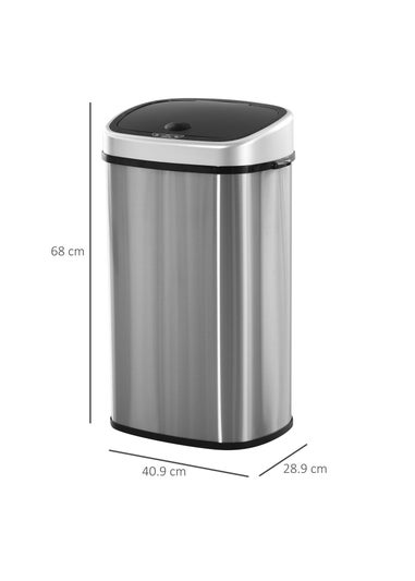 HOMCOM Chrome Sensor Dustbin Touchless Trash Can