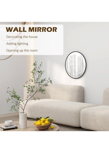 HOMCOM Black Wall Mirror (61cm x 61cm x 1cm)