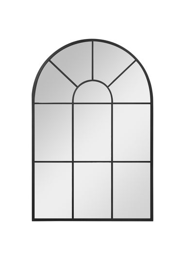 HOMCOM Black Modern Arched Wall Mirror (91cm x 60cm x 2cm)