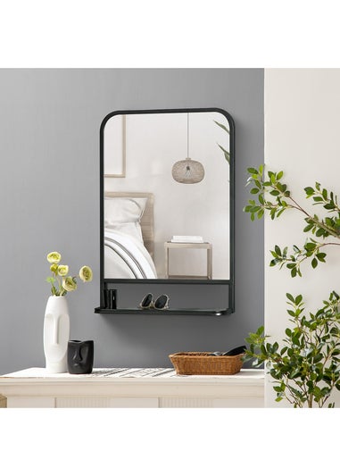 HOMCOM Black Rectangle Wall Mirror (70cm x 50cm x 10.2cm)