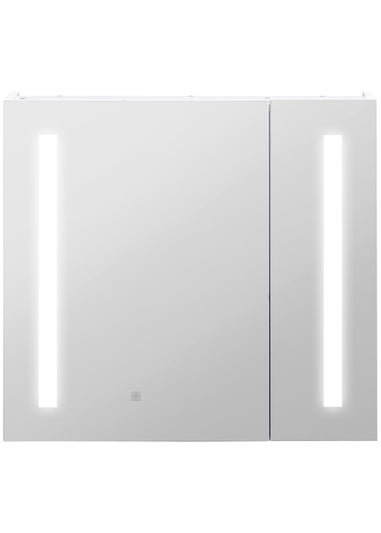 kleankin White LED Illuminated Mirror Cabinet (70cm x 15cm x 65cm)