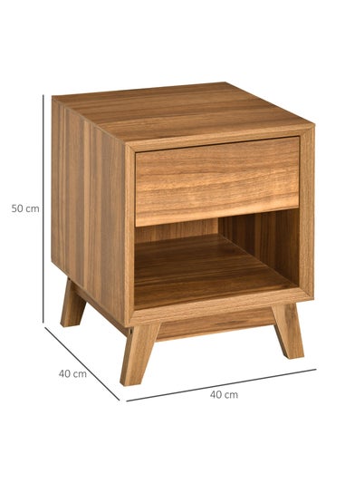 HOMCOM Brown Storage Organizer Bedside Table (40cm x 40cm x 50cm)