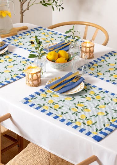 furn. Lemons Set Of 4 Table Placemats (46 x 36cm)