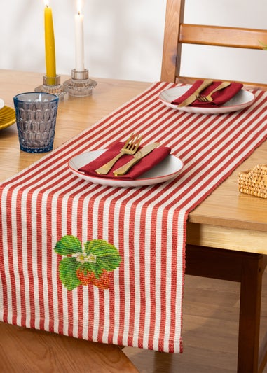 furn. Strawberry Stripes Table Runner (230 x 35cm)