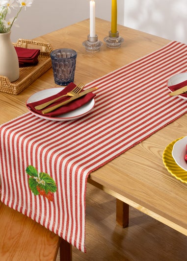 furn. Strawberry Stripes Table Runner (230 x 35cm)