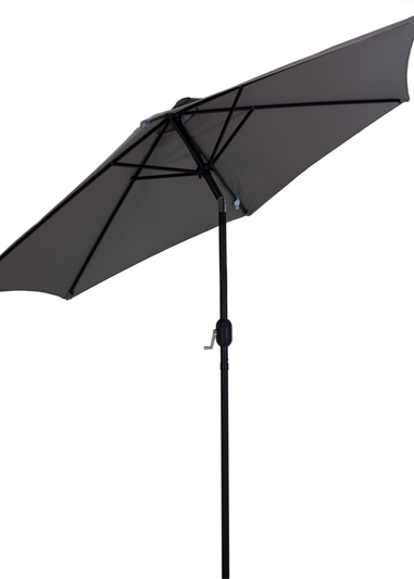 Charles Bentley Garden Metal Grey Patio Umbrella Crank & Tilt (235.5cm, 38mm Pole)