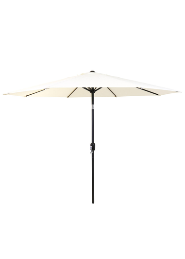 Charles Bentley Garden Metal Cream Patio Umbrella Crank & Tilt (235.5cm, 38mm Pole)