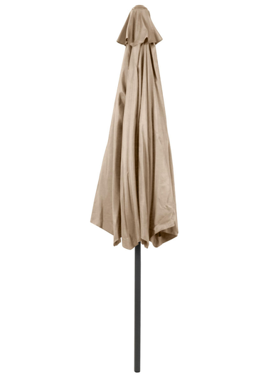 Charles Bentley Garden Metal Beige Patio Umbrella Parasol With Crank & Tilt (235.5cm, 38mm Pole)