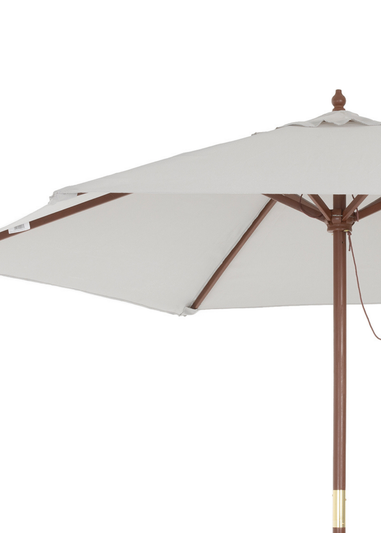 Charles Bentley Large Wooden Garden Patio Parasol Shade Umbrella(2.4M, 38mm Pole)