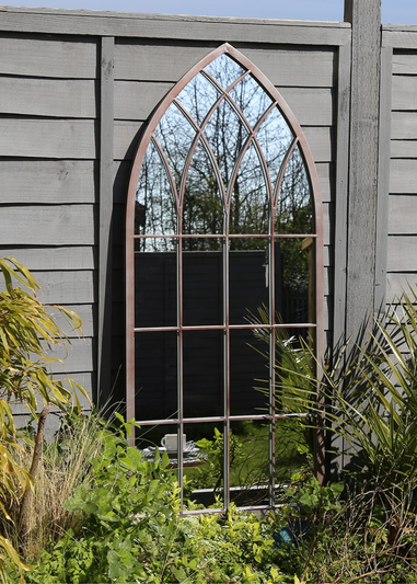 Charles Bentley Decorative Large Outdoor Grey Arch Mirror (115cm x 50cm x 2.5cm)