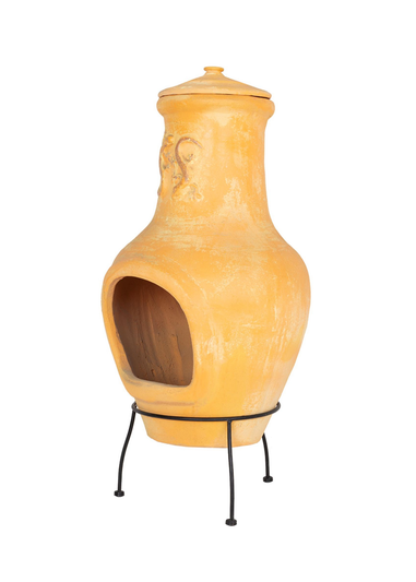 Charles Bentley Outdoor Large Terracotta Clay Chiminea Patio Heater (80cm x 40cm)