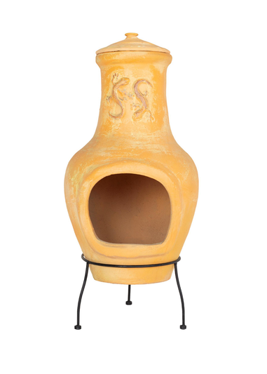 Charles Bentley Outdoor Large Terracotta Clay Chiminea Patio Heater (80cm x 40cm)