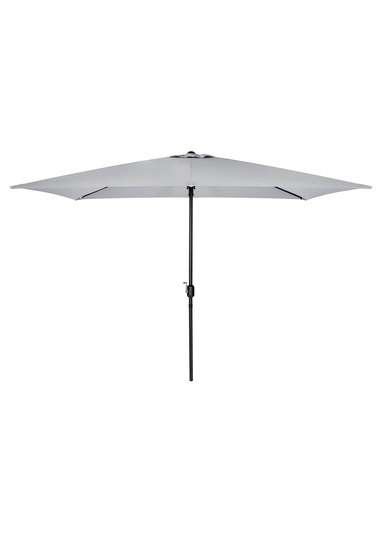 Charles Bentley Rectangular Outdoor Garden Light Grey Parasol Umbrella (3m x 2m)