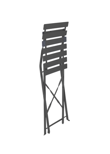 Charles Bentley Folding Metal Dark Grey Bistro Set for Patio or Garden (2 Seater)