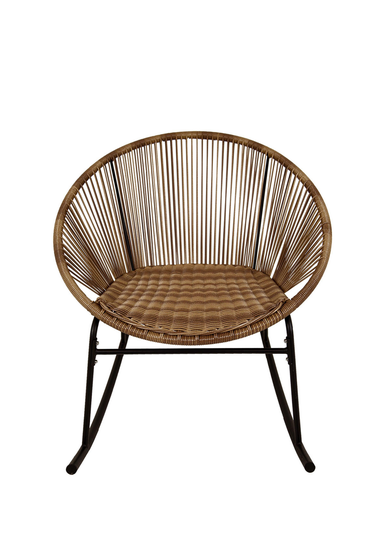 Charles Bentley Zanzibar Rocking Chair Natural Rattan String Seat (H72 x D74 x W77cm)