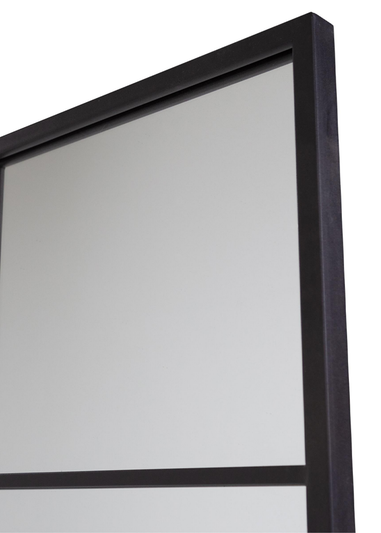 Charles Bentley Large Industrial Window Black Mirror (L120 x D2.5cm x W80cm)