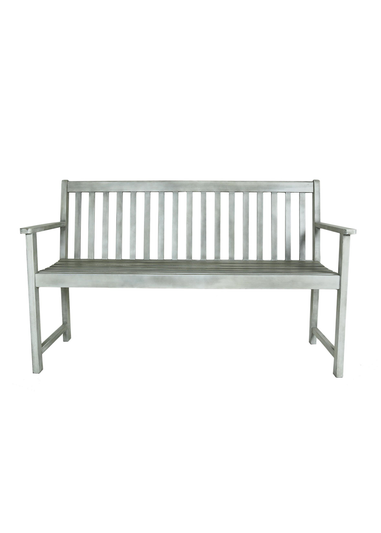 Charles Bentley FSC Acacia White Wooden Garden Outdoor Bench (H87 x L141 x D59cm)