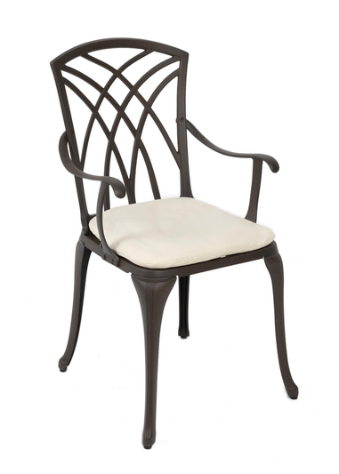 Charles Bentley Furniture Cast Aluminium Bistro Set Black Table & 2 Arm Chairs (3 Piece)