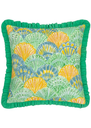 furn. Clam Shells Frilled Filled Cushion (50 x 50 x 8 cm)